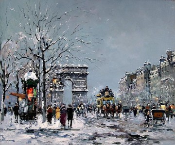 パリ Painting - yxj055fD 印象派のストリート シーン パリ